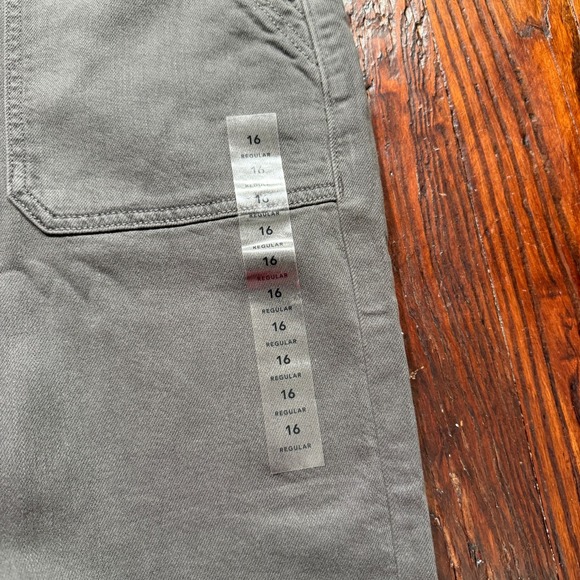 NWT American Eagle Pants Womans 16 Gray Super High Rise Baggy Wide Leg Stretch - Picture 2 of 16